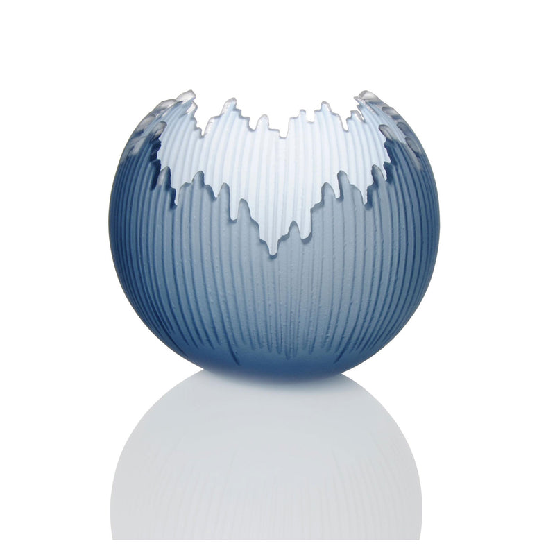Steel Blue Orb 7" - Petroff Gallery - Glass Art