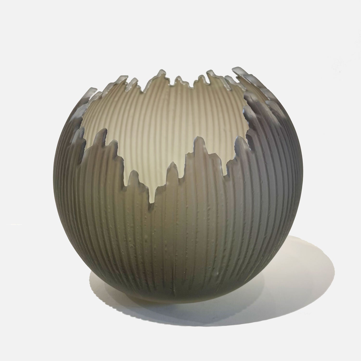 Grey Orb 8" - Petroff Gallery - Glass Art