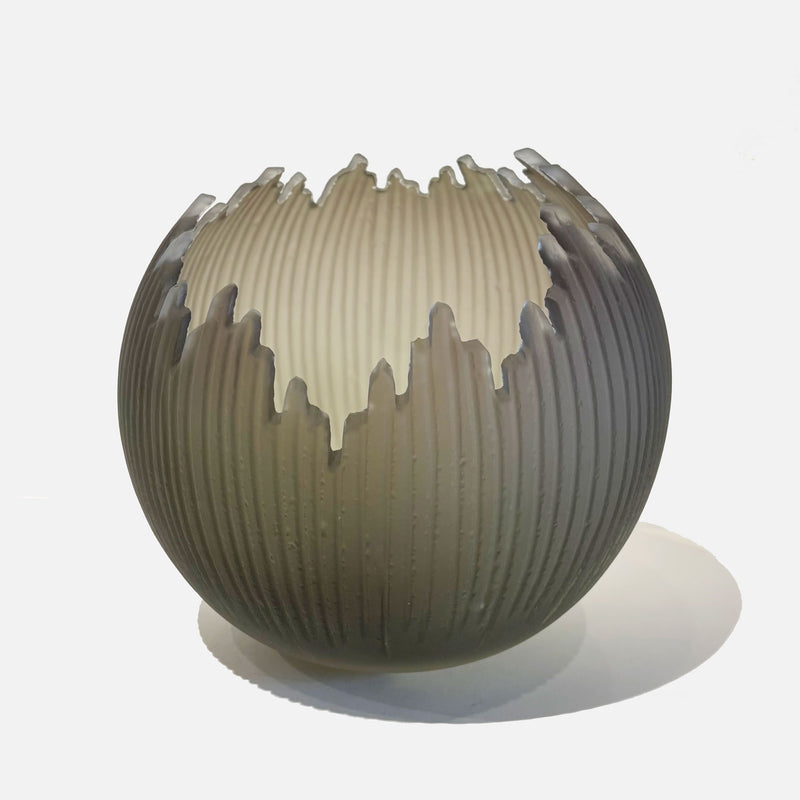 Grey Orb 8" - Petroff Gallery - Glass Art