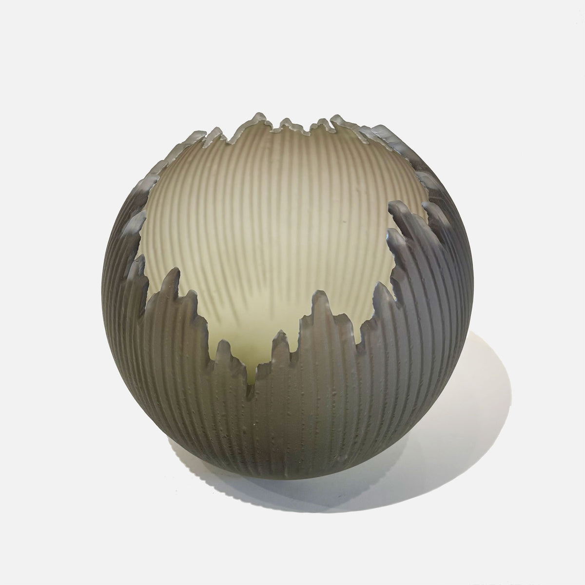 Grey Orb 8" - Petroff Gallery - Glass Art