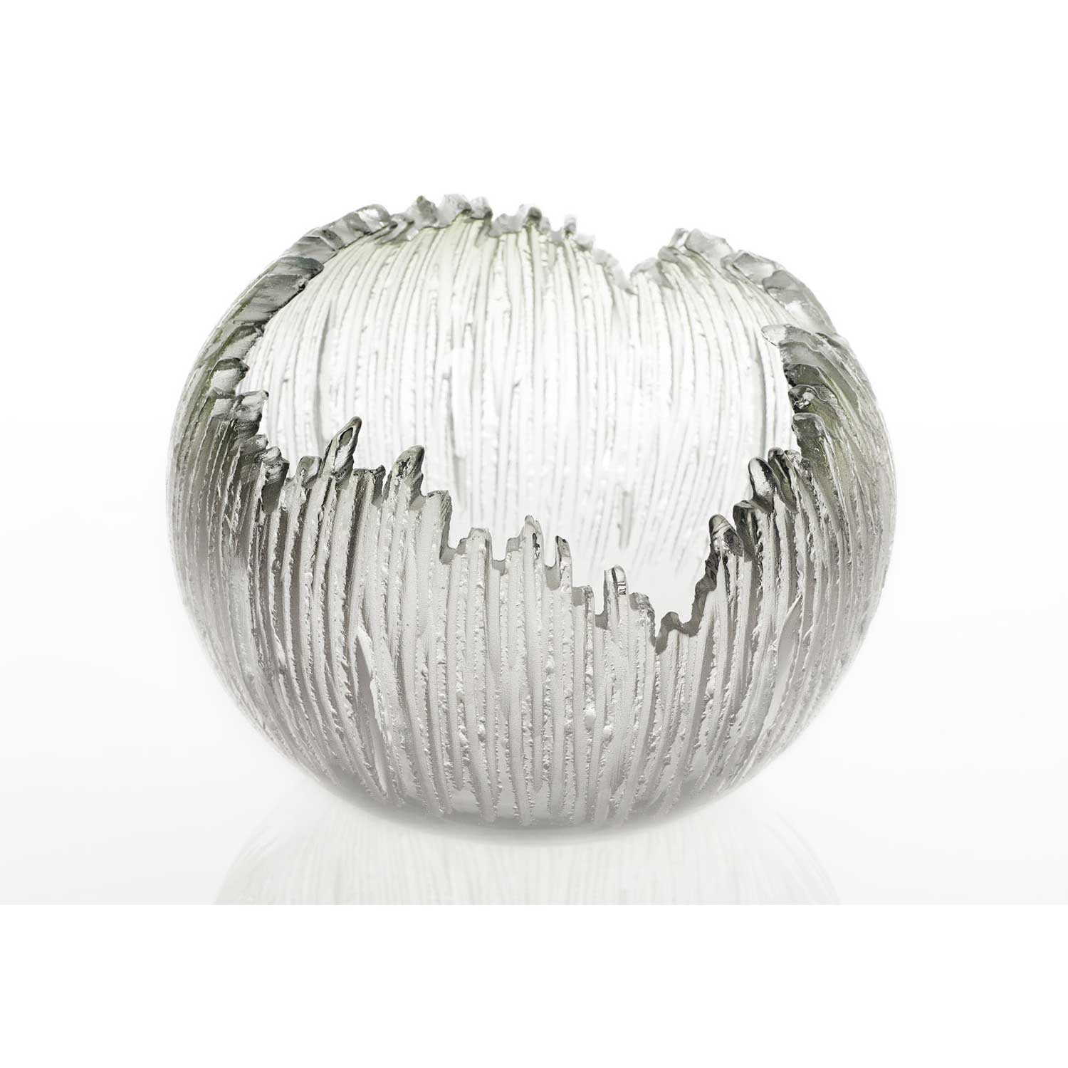 Polished Grey Orb 7" - Petroff Gallery - Glass Art