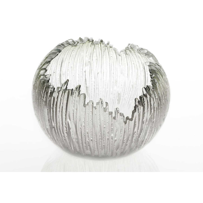 Polished Grey Orb 7" - Petroff Gallery - Glass Art