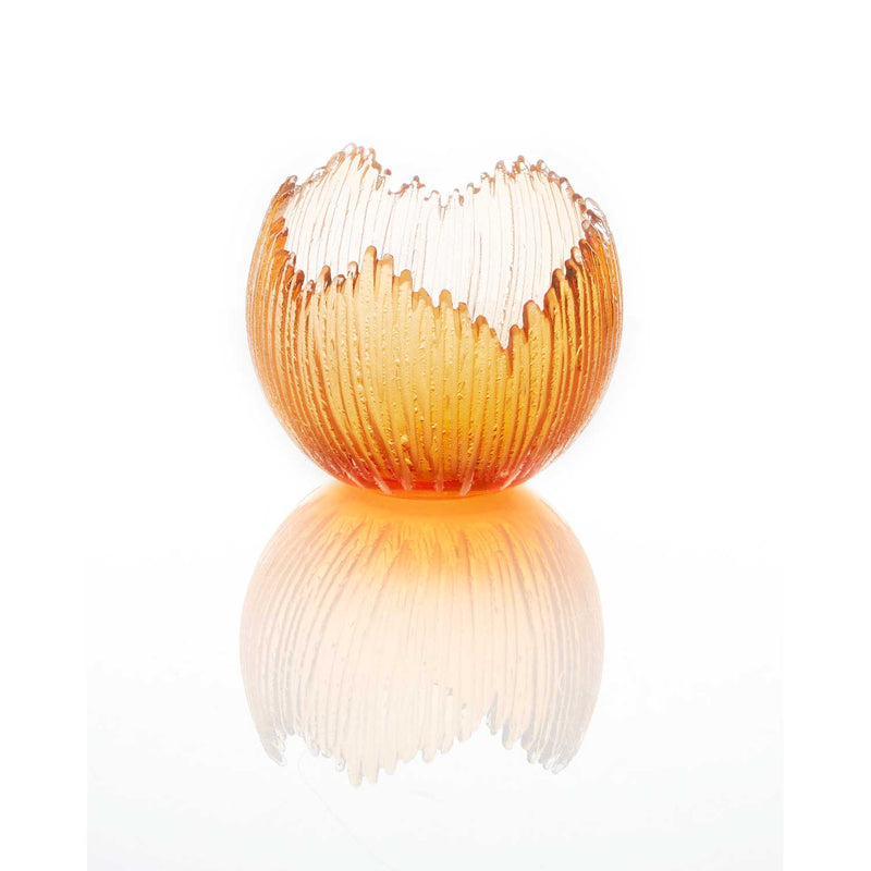 Polished Tangerine Orb 7.5" - Petroff Gallery - Glass Art