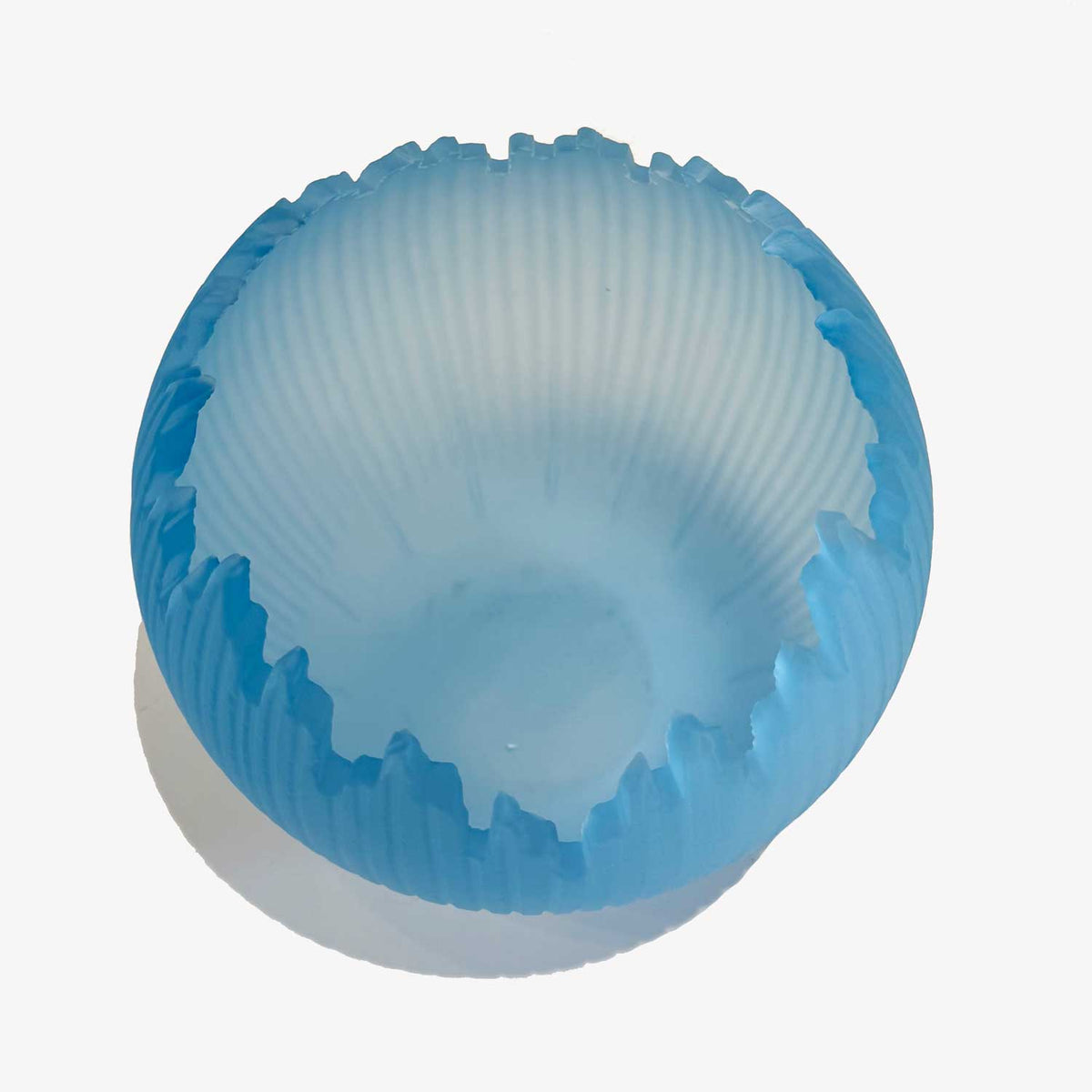 Aqua Orb 7.5" Top View - Petroff Gallery - Glass Art