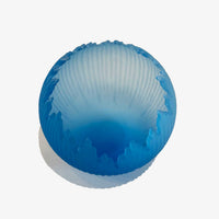 Aqua Orb 6.5" Top View - Petroff Gallery - Glass Art