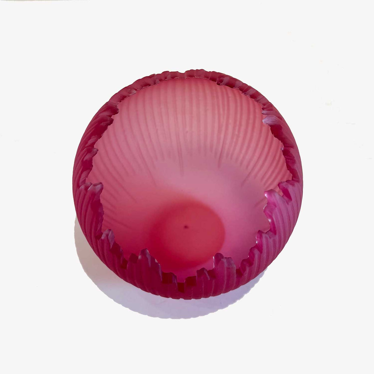 Ruby Orb 6" Top View - Petroff Gallery - Glass Art