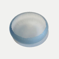Aqua Saw Carved Bowl Top View - Petroff Gallery - Glass Art