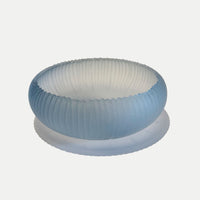 Aqua Saw Carved Bowl - Petroff Gallery - Glass Art