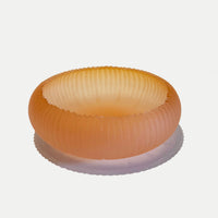 Tangerine Saw Carved Bowl - Petroff Gallery - Glass Art