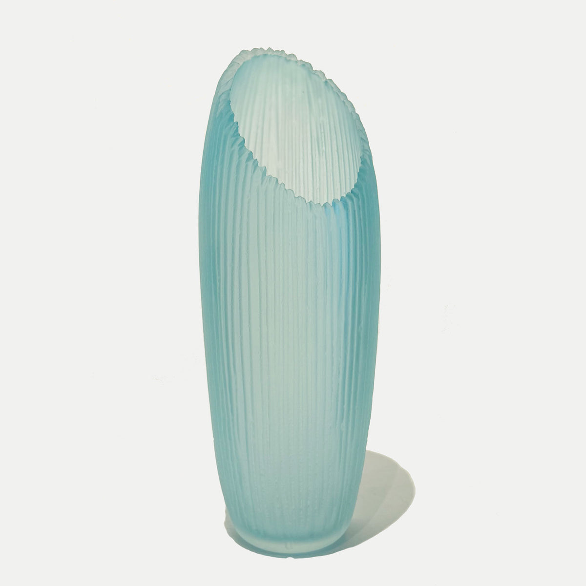 Tall Aqua Peak Vase - Petroff Gallery - Glass Art