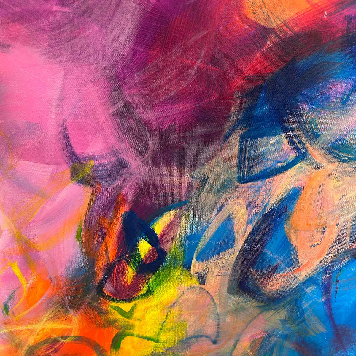 Dance At Sunset 40" x 60" Detail View - Petroff Gallery - Painting
