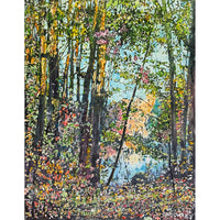 Day Full of Raining Leaves, Lake McDonald 27" x 21" - Petroff Gallery - Painting