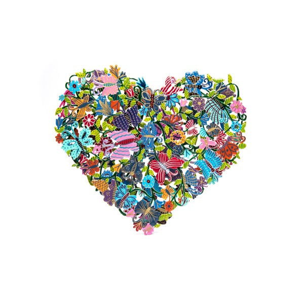 Double Metal Cutout Heart Butterflies - Petroff Gallery -  - 