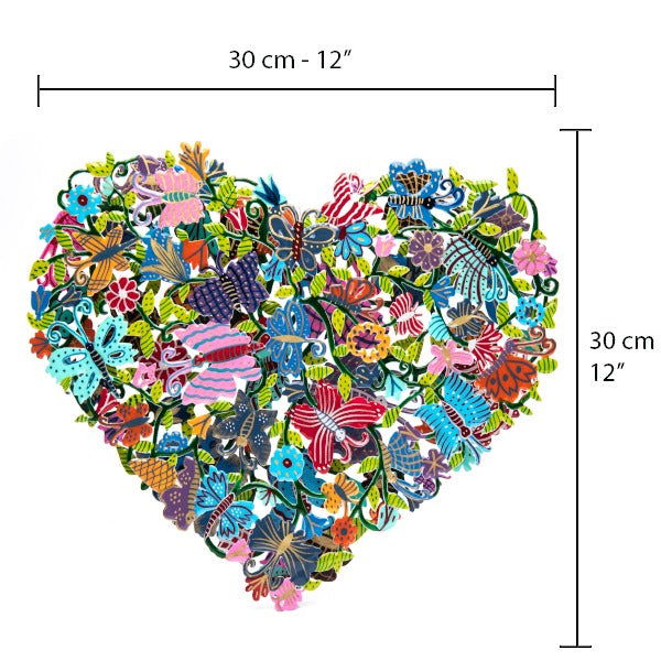 Double Metal Cutout Heart Butterflies - Petroff Gallery -  - 