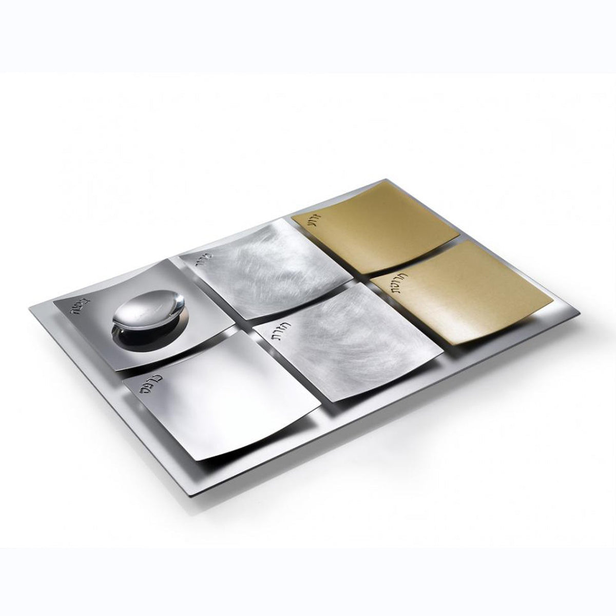 Dune Mixed Metal Seder Plate - Petroff Gallery -  - Laura Cowan - Dune mixed metal seder plate