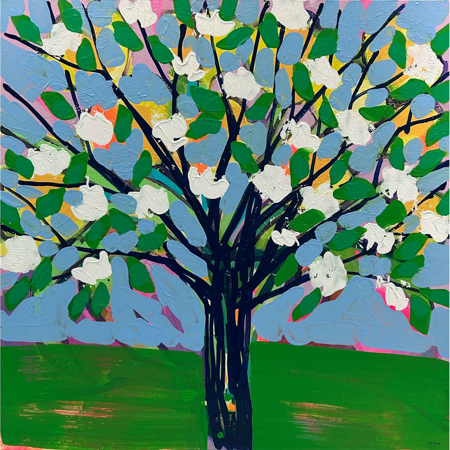 White Magnolia in Bloom 30" x 30"- Petroff Gallery
