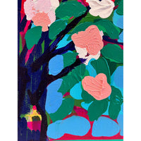 Pale Pink Magnolia 30" x 30" Detail - Petroff Gallery- Painting