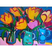 Three Vases with Tulips 36" x 48" - Petroff Gallery- Panting