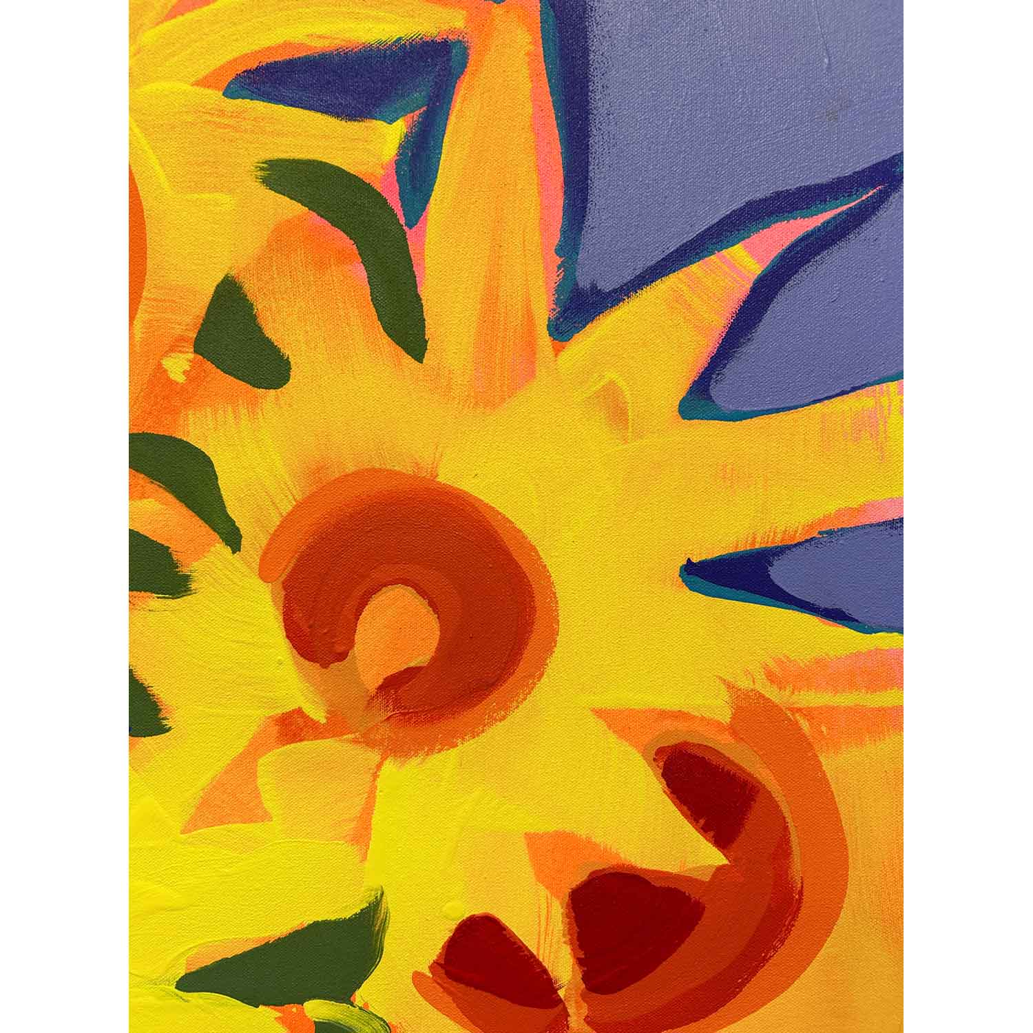 Saturday's Sunflowers 48" x 36"(Detail)- Petroff Gallery- Painting