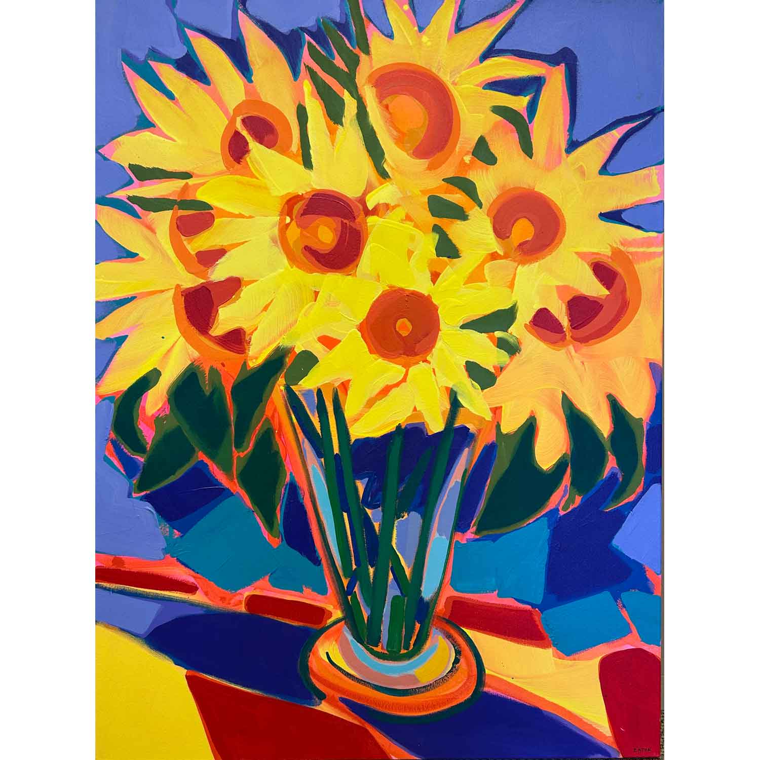 Saturday's Sunflowers 48" x 36"- Petroff Gallery- Painting