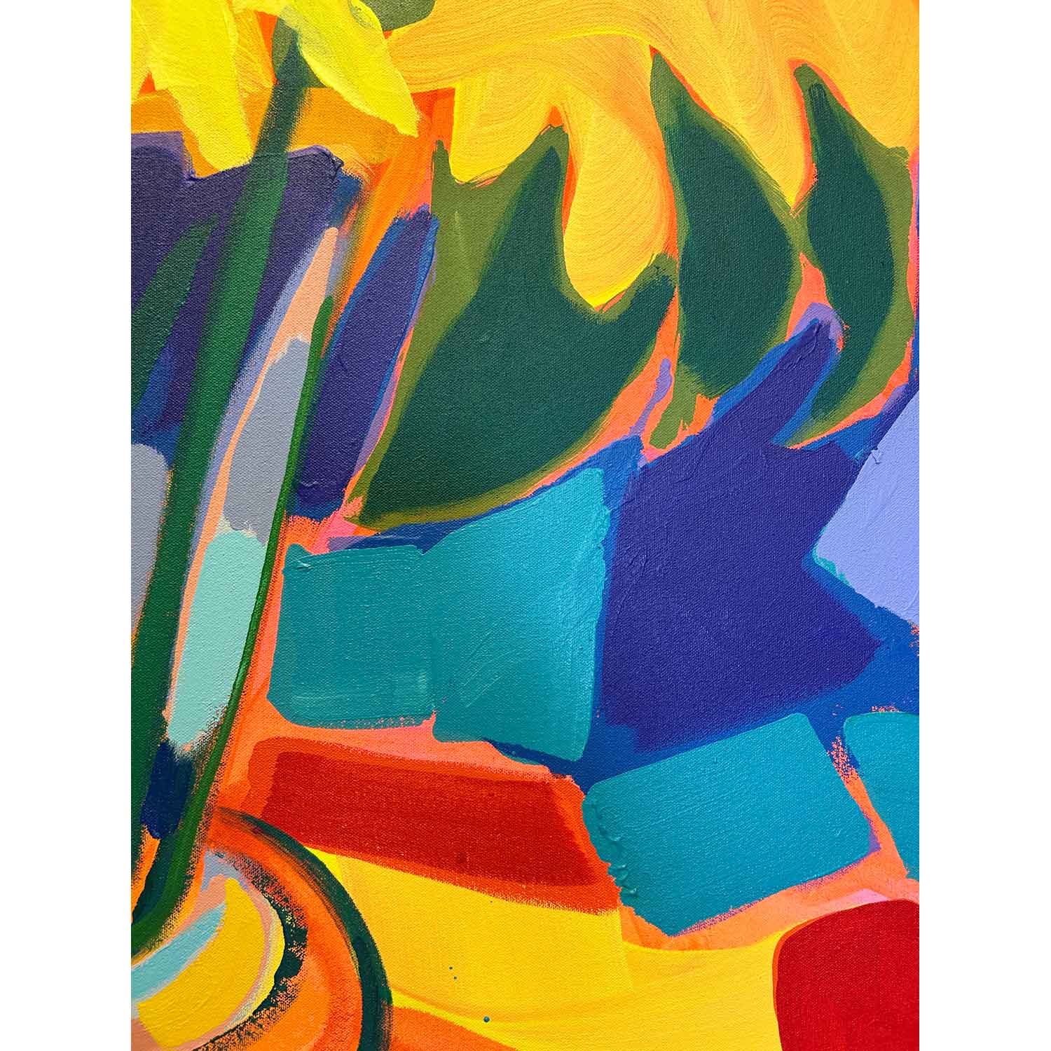 Saturday's Sunflowers 48" x 36"(Detail)- Petroff Gallery- Painting
