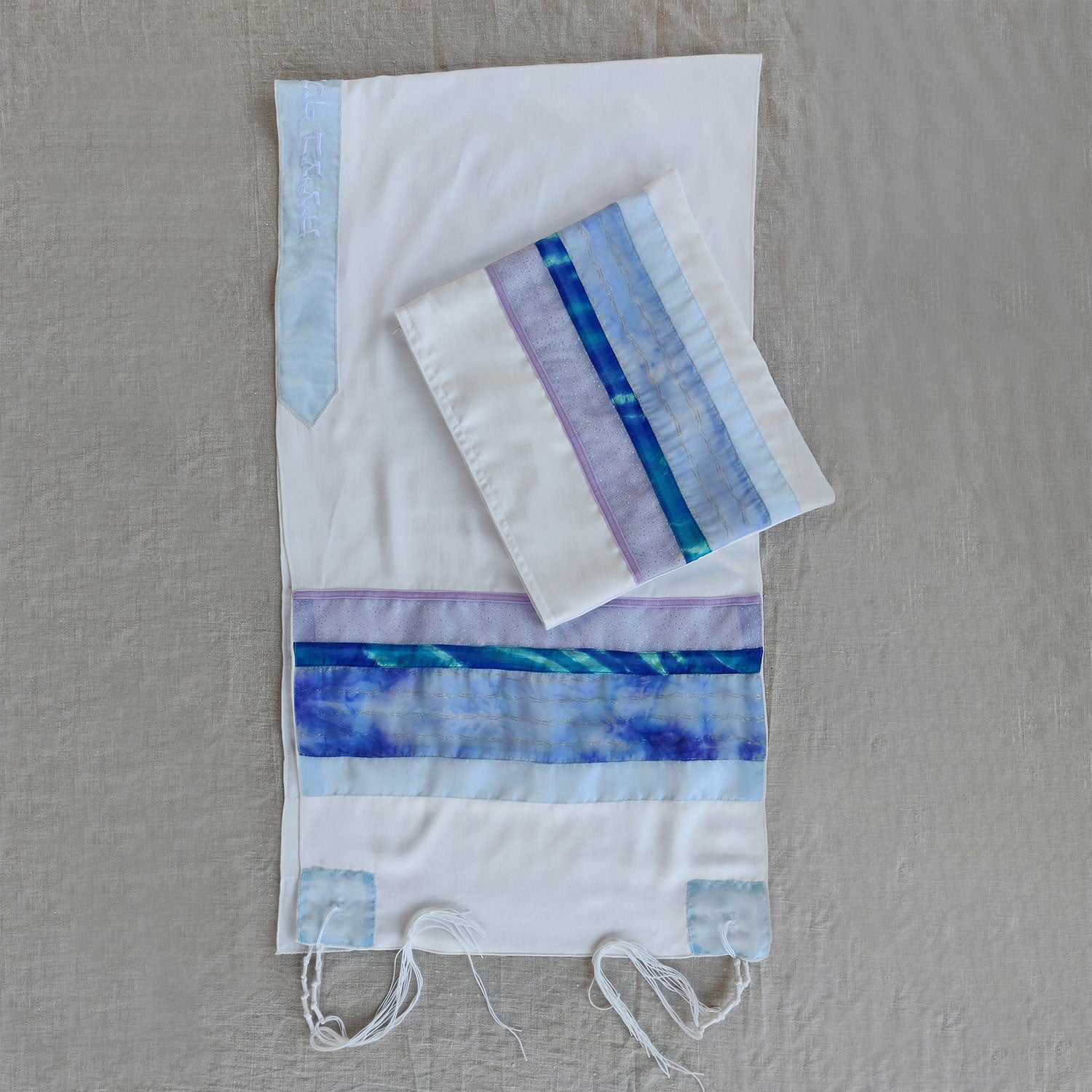 Purple Glitter Viscose Tallit - PEtroff Gallery - Judaica 
