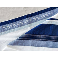 Black and White Viscose Tallit - Petroff Gallery - Judaica