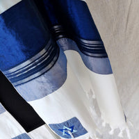 Black and White Viscose Tallit - Petroff Gallery - Judaica