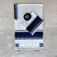 Black and White Viscose Tallit - Petroff Gallery - Judaica