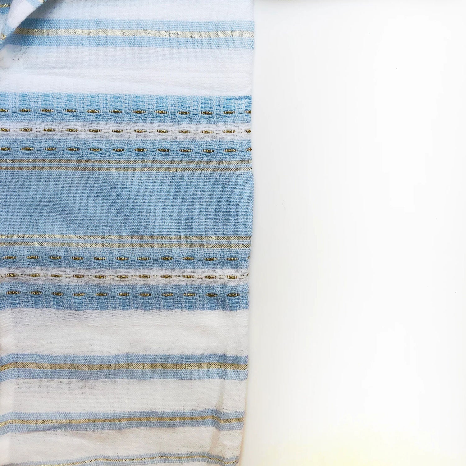 Blue and Gold Wool Samuel Tallit - Petroff Gallery - Judaica 