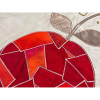 Challah Cover Red Apple Circle - Petroff Gallery - Judaica