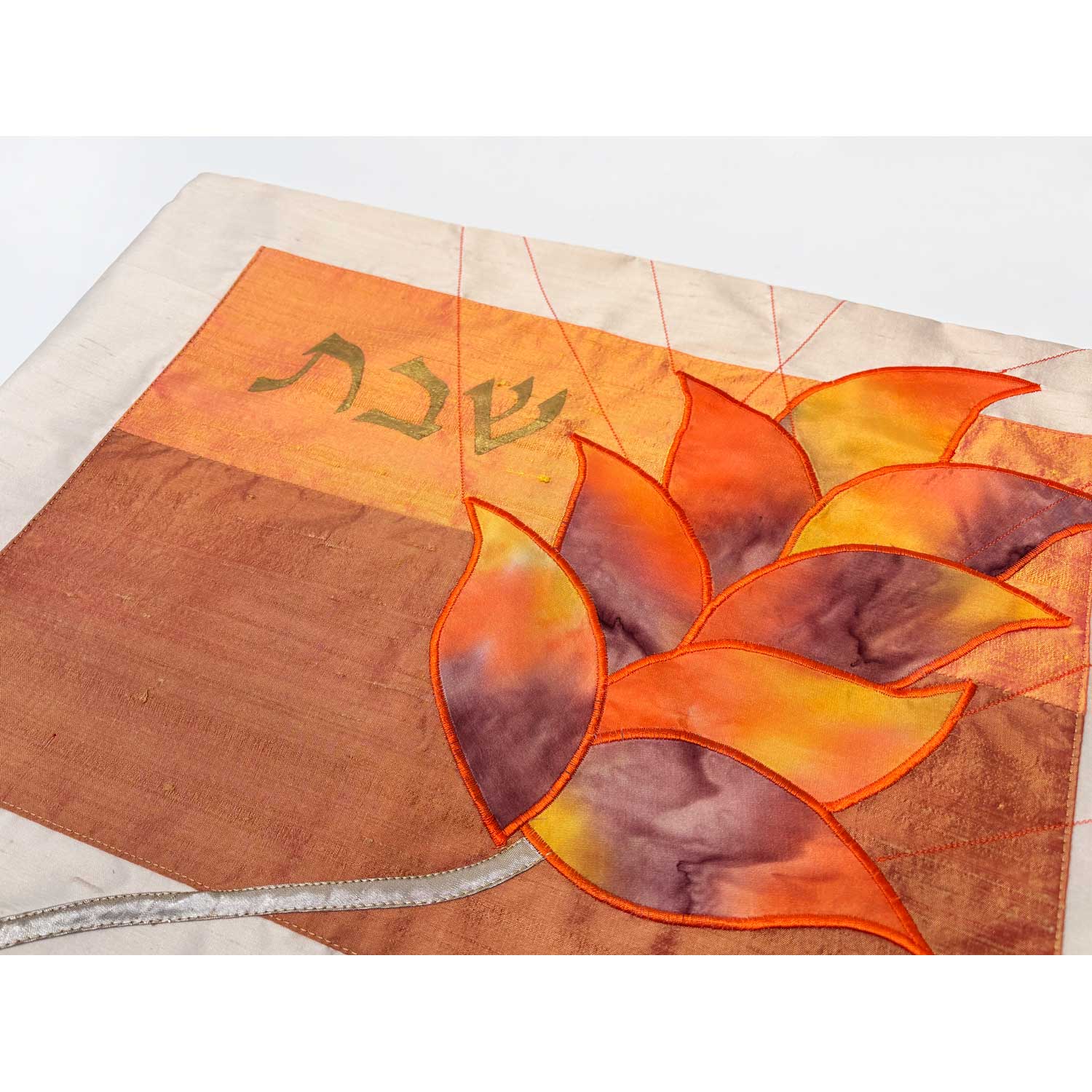 Challah Cover Orange Wheat - Petroff Gallery - Judaica
