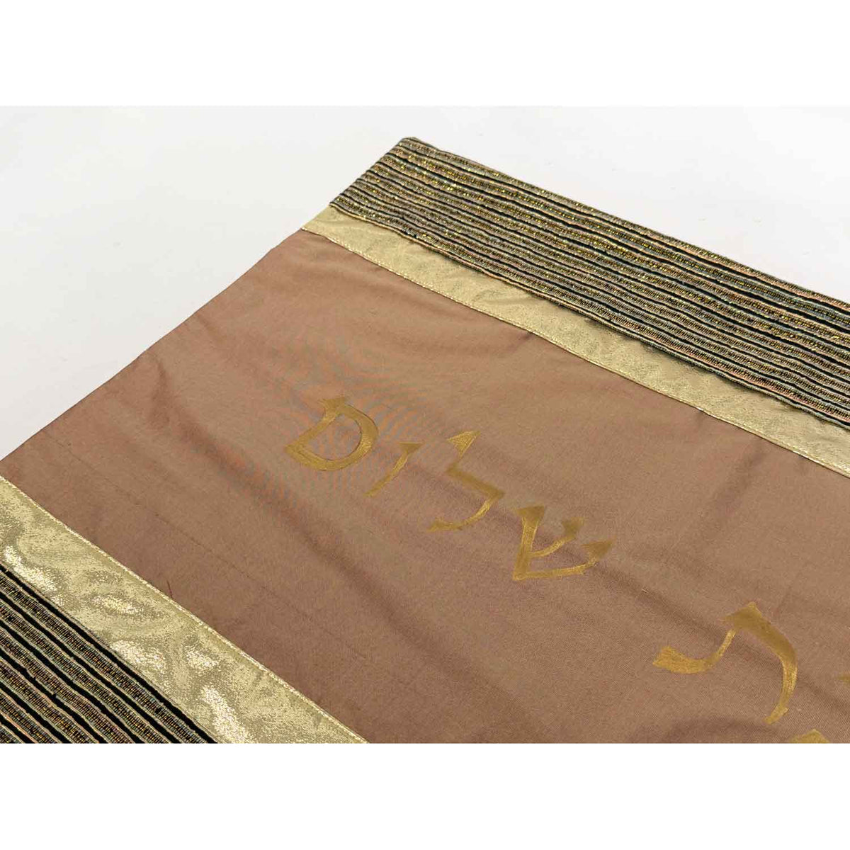 Challah Cover Gold Stripes detail - Petroff Gallery - Judaica Art