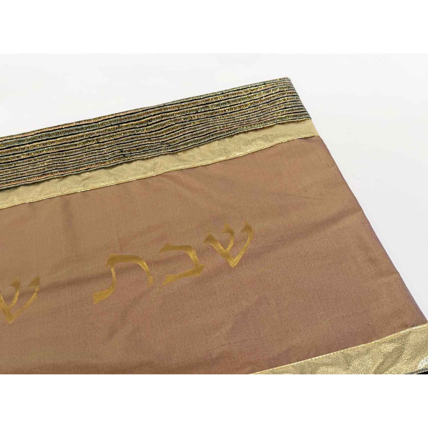Challah Cover Gold Stripes detail 2 - Petroff Gallery - Judaica Art