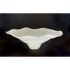 Extra Large Shiny Opal White Floral Bowl - Petroff Gallery - Glass art
