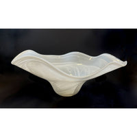 Extra Large Shiny Alabaster Floral Bowl- Petroff Gallery - Glass art