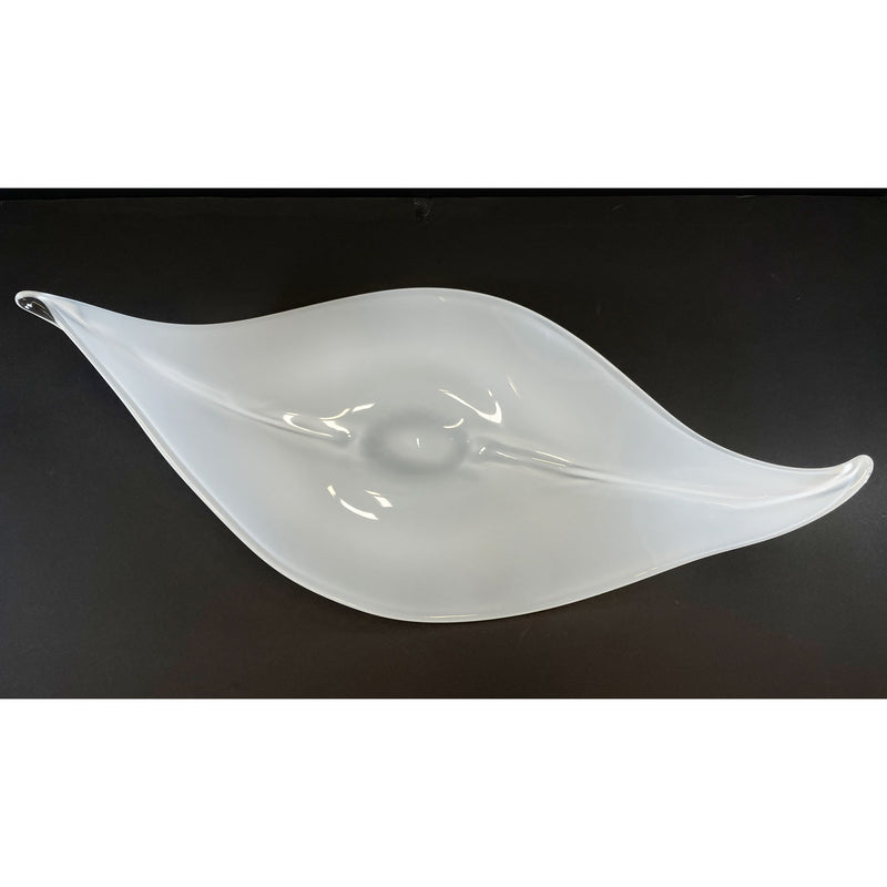Shiny Opal White Leaf - Petroff Gallery - Glass art