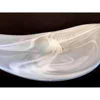 Large Shiny Alabaster White Leaf - Petroff Gallery - Glass Art