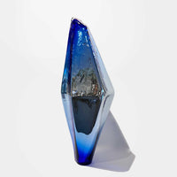 Large Mirror Crystal Cerulean and Aqua - Petroff Gallery - Glass Art