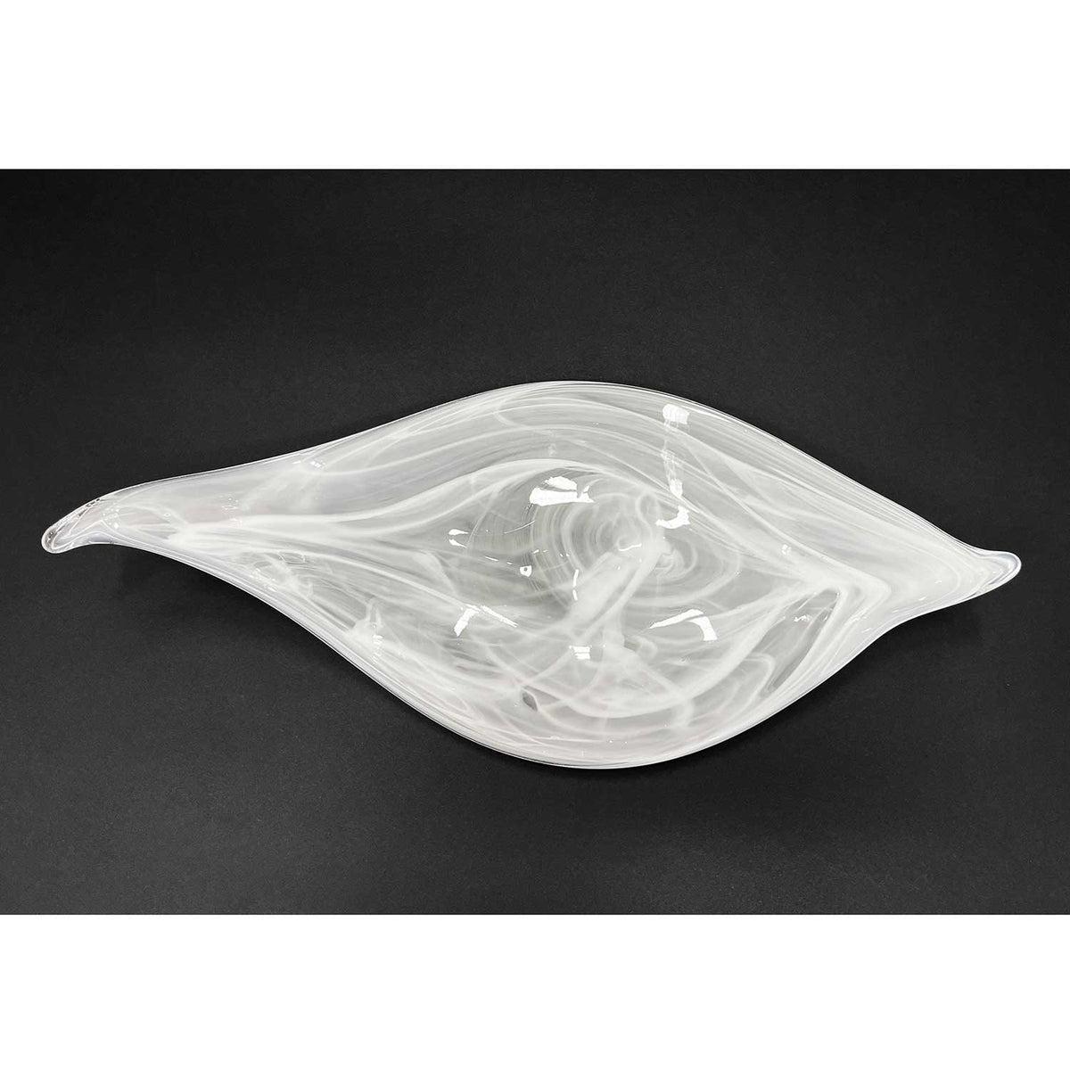 26" Shiny Alabaster Leaf - Petroff Gallery - Glass