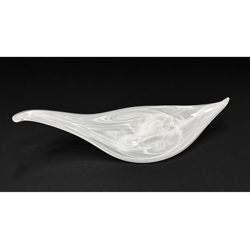 30" Shiny Alabaster Leaf- Petroff Gallery - Glass