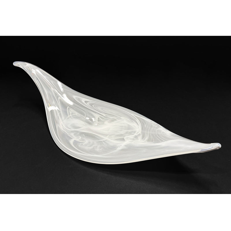 30" Shiny Alabaster Leaf- Petroff Gallery - Glass
