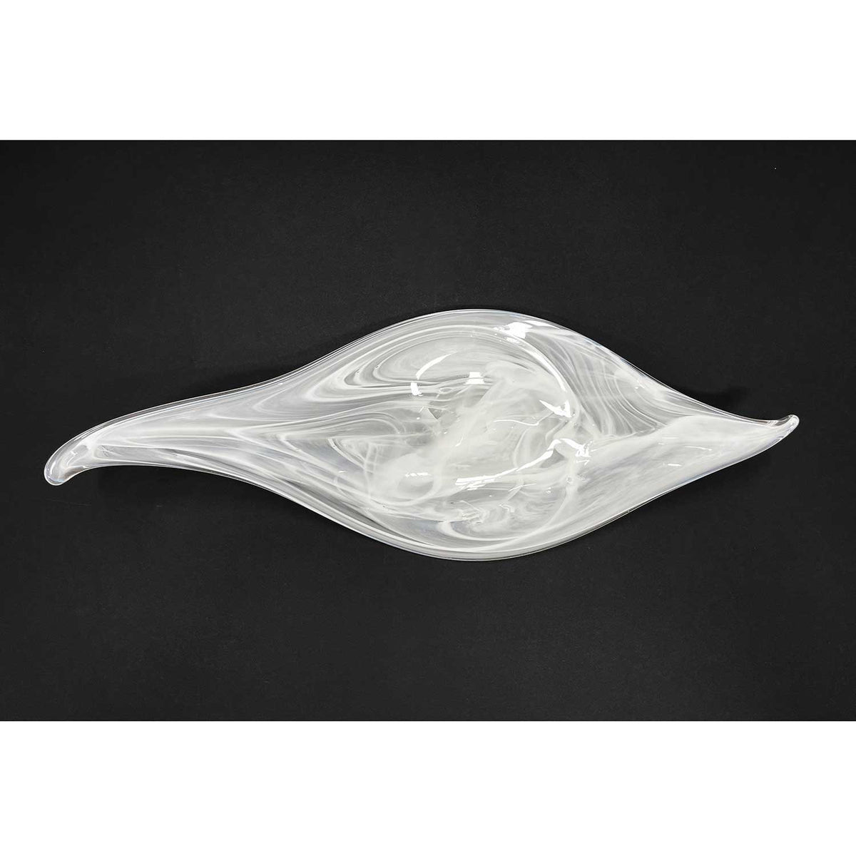 30" Shiny Alabaster Leaf- Petroff Gallery - Glass