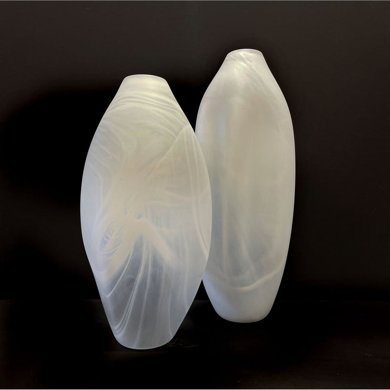 Large Etched Alabaster Drape  - Petroff Gallery - Glass Art