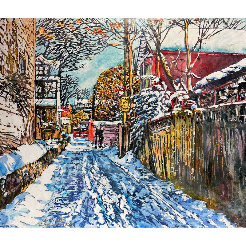 Eastend Laneway 19" x 22" - Petroff Gallery -  - Micheal Zarowsky - Eastend Laneway, 19" x 22"