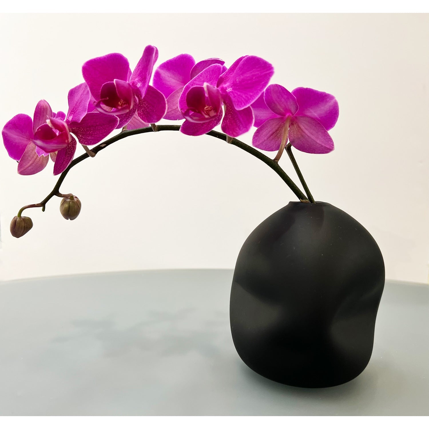 Ebony Black Pebble Vase - Petroff Gallery - Glass Art