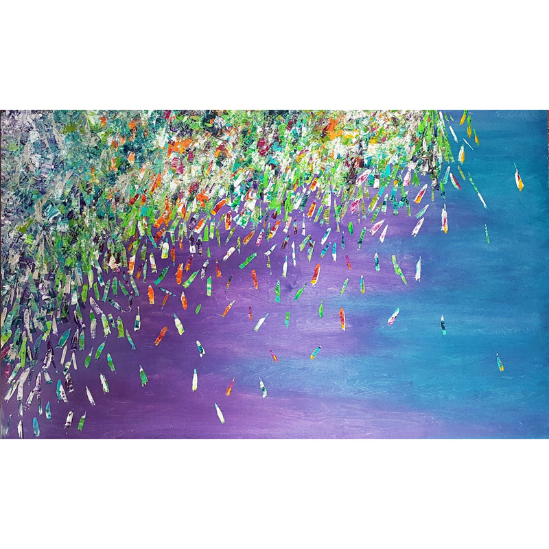 Falling Petals At Midnight 36" x 60" - Petroff Gallery - Painting