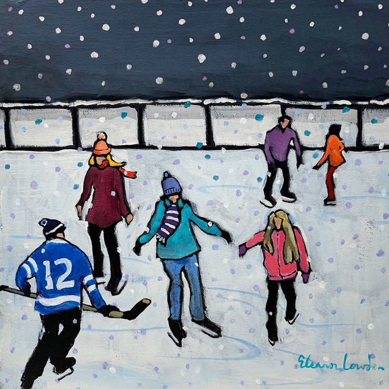 Family Skate 12" x 12" - Petroff Gallery -  - Eleonor Lowden - Family Skate 12x12