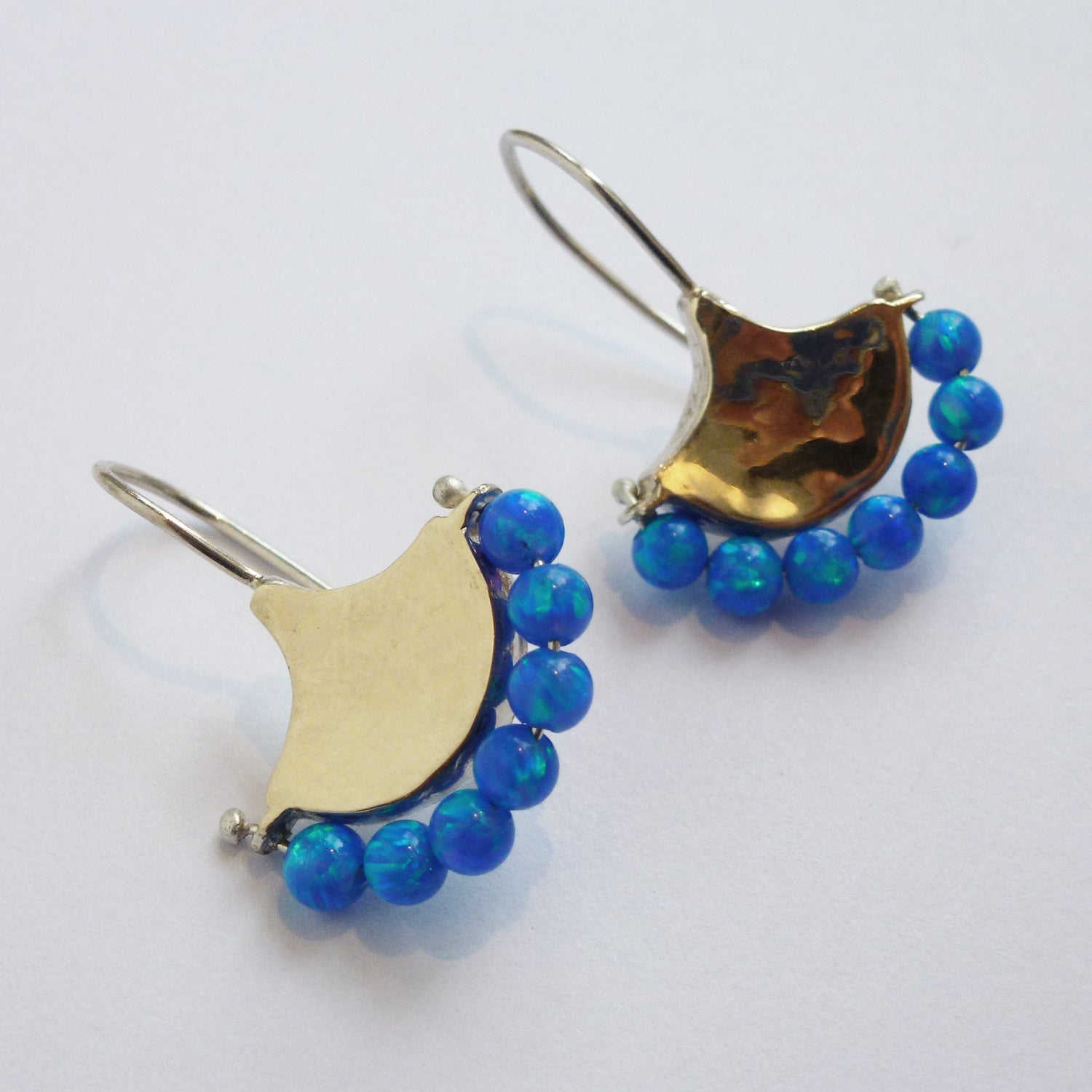 Fan Earrings with Opal - Petroff Gallery