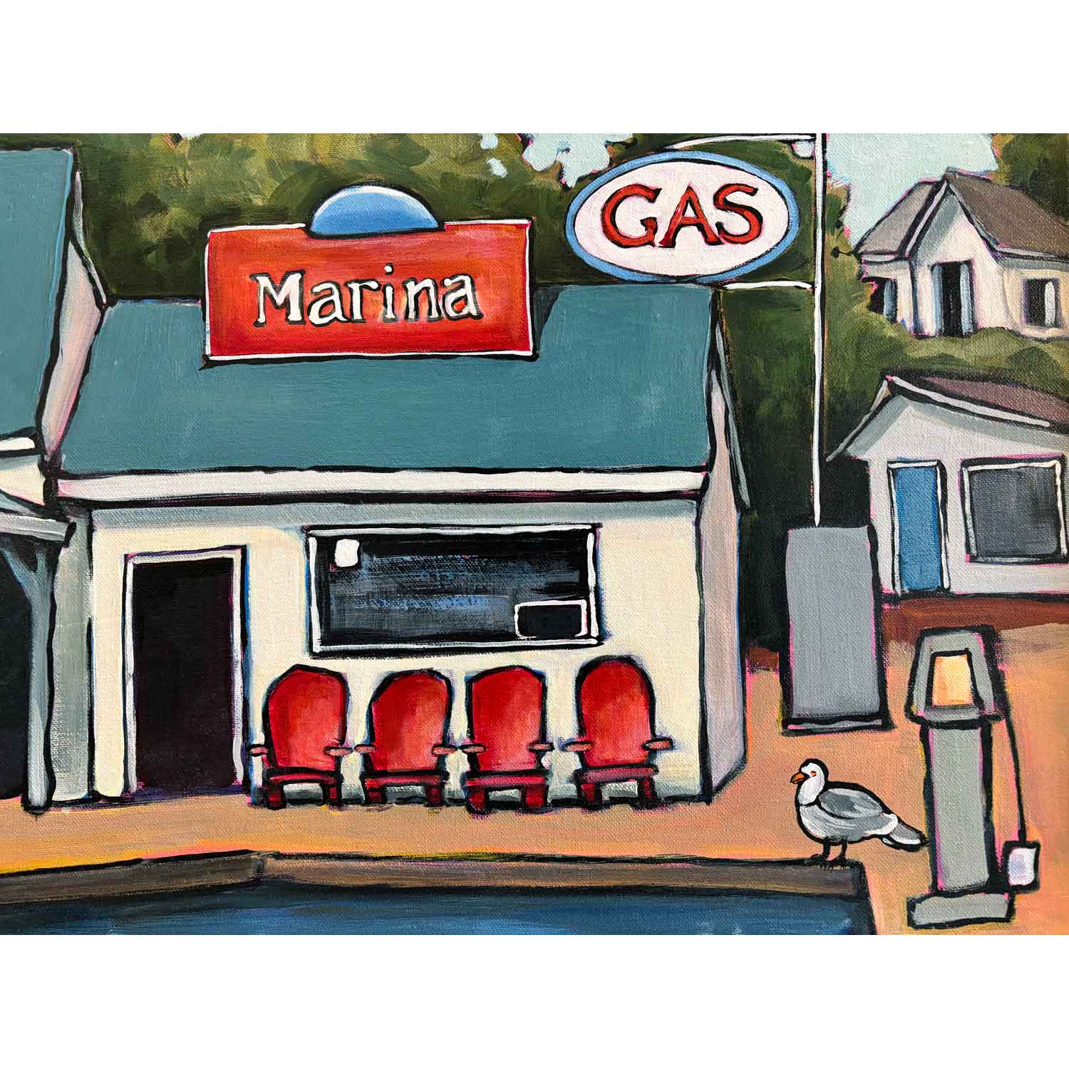 Fill Up and Ice Cream 24" x 36" - Petroff Gallery - Painting